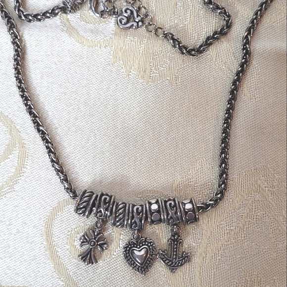 Brighton Anchor, Heart, And Cross Silver-Toned Inspiring Talisman Charm Necklace - Picture 4 of 7